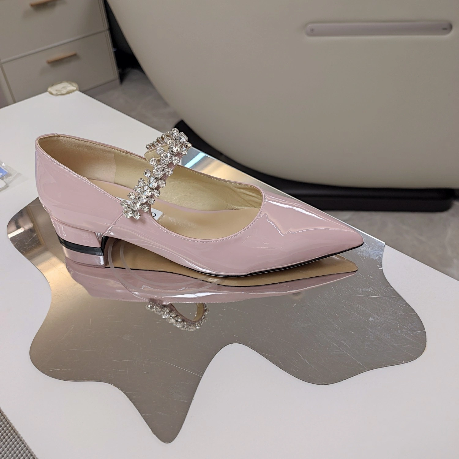 COCO-- Ji77y 3ho5 BINGPUMPFLAT-PAT-MACARON Heel height：4.5CM cowhide sheepskin item:E-X158D4070